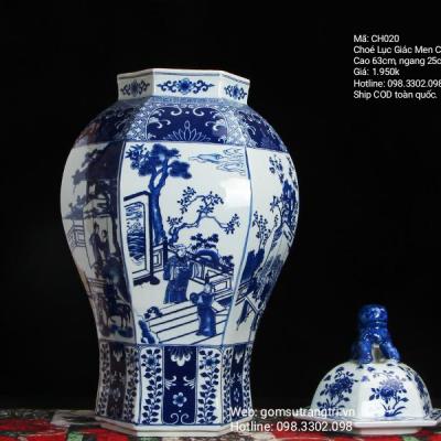 Chóe Lục Giác men chàm